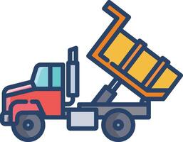 Loading truck linear color illustration vector