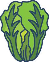 Chinese cabbage linear color illustration vector