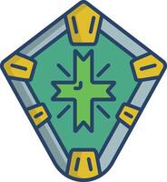 shield linear color illustration vector