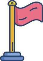 Flag linear color illustration vector
