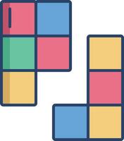 Tetris linear color illustration vector