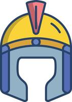 Greek helmet linear color illustration vector