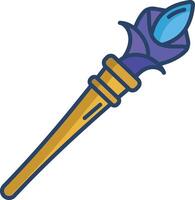 Mage stick linear color illustration vector