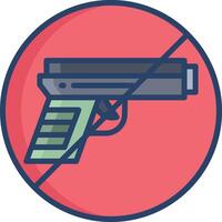 Ban gun linear color illustration vector