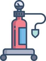 Oxygen linear color illustration vector