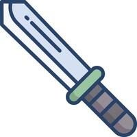 Sword linear color illustration vector