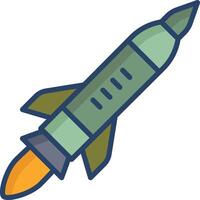 Rocket linear color illustration vector