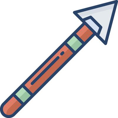 Spear linear color illustration