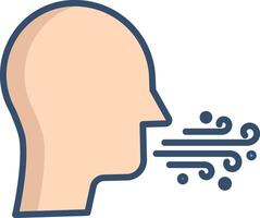 Cough linear color illustration vector