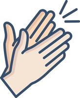 Clapping linear color illustration vector