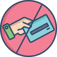 No Card linear color illustration vector