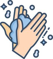 Sanitize linear color illustration vector