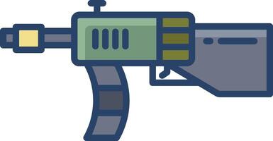 Machine Gun linear color illustration vector