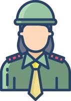 officer linear color illustration vector