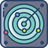 Radar linear color illustration vector