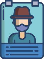 Wanted linear color illustration vector