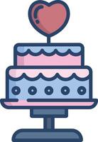 Cake linear color illustration vector