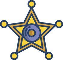 sheriff badge linear color illustration vector