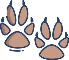 Paw linear color illustration vector
