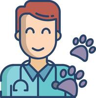 Veterinarians linear color illustration vector