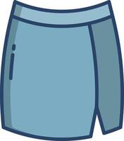 Pencil Skirt linear color illustration vector