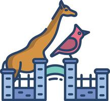 Zoo linear color illustration vector