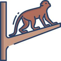 Primates linear color illustration vector
