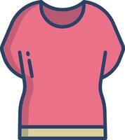 Tshirt linear color illustration vector