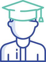 Graduation boy outline color illustration vector