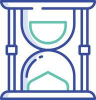 Sand Clock outline color illustration vector