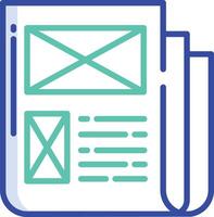 News outline color illustration vector