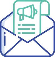 Inbox Message outline color illustration vector