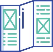 Leaflet outline color illustration vector