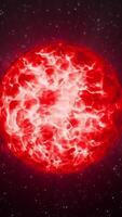 Bright glowing ball with liquid shimmer. Motion. Energy plasma flickers brightly in 3D ball. Shimmering ball of energy in outer space with particles video