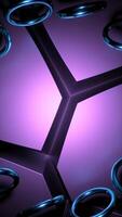 Abstract spinning small rings on the geometric background of a complex figure. Design. Colorful abstraction. video