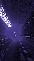 Purple and green tunnel. Motion.Bright light corridors in animation that move in and out and illuminated pipes are visible in the animation. video