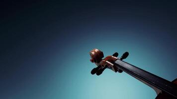 3d Illustration von ein abstrakt animiert Violine auf ein Blau Hintergrund. Design. Konzept von Musik- und Kunst. video