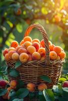 A basket full of oranges is sitting on a table. The oranges are ripe and ready to eat photo