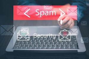 System hacked warning alert. scam cyber security concept.emergency system hacked alert.Cybersecurity and privacy concepts to protect data. photo