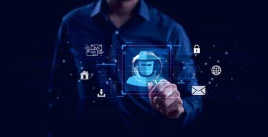 programmer using laptop with triangle caution warning sign for notification error system , hacker attacks and hacking data, cyber crime, cyber security photo