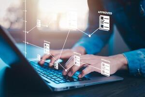 Working Data Analytics and Data Management Systems and Metrics connected to corporate strategy database for Finance, Intelligence, Business Analytics with Key Performance Indicators, social network photo