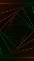 Abstract futuristic technological background with contrasting lights moving in a circle. Design. Endless geometric corridor. video