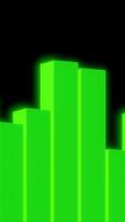 Modern 3d business chart graphics on a black background. Design. Moving dynamically up and down vertical columns. video