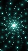 Black background. Design.Bright turquoise circles make up 3d patterns on a dark space. video