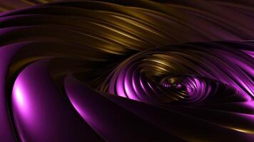 Rotating colorful spiral with 3d metal lines. Design. Rotation of spiral lines with metallic luster. 3D spiral rotates in futuristic style video