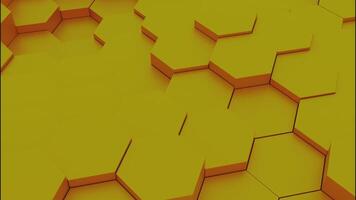 Yellow disassembled background. Design. Small parts rising and falling made in 3d format. video