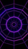 Pulsating motion of round shapes on a dark background. Design. Rings looking like spider web. video