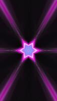 Psychedelic 3d animation with flashing lights and lines. Motion. Bright neon stream with flashing flower pattern. Tunnel flow with neon lines and flower video