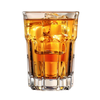 Glas von Pfirsich Eis Tee . Zitrone Eis Tee wie Sommer Erfrischung isoliert. Glas von Eis Tee mit Zitrone Scheibe und Eis Würfel . nicht alkoholisch Getränk im Glas png