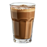 Glass of chocolate milk . Chocolate milk in a glass isolated. Milk and cacao . Breakfast beverage png